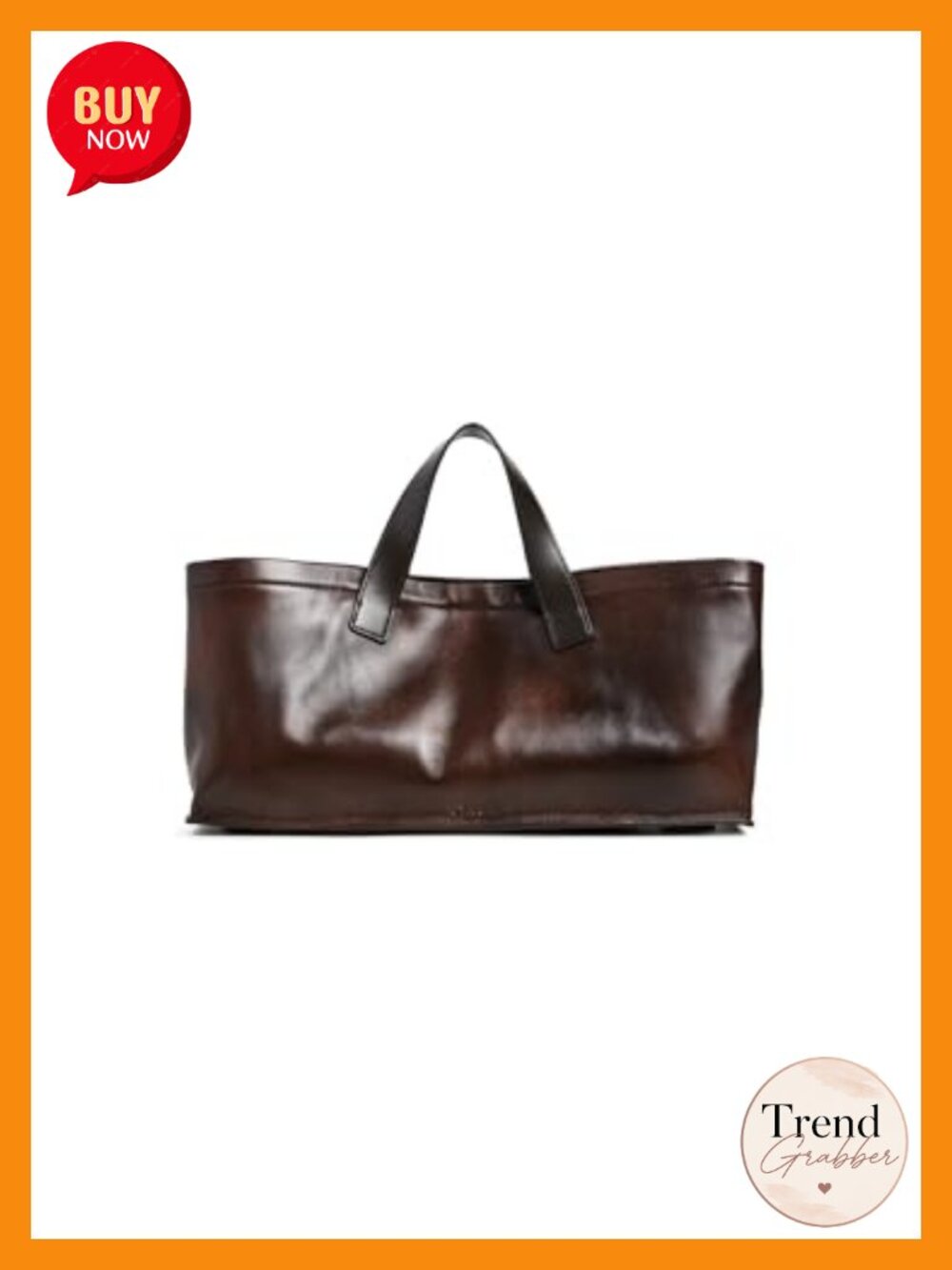 Faux Leather Tote Bag with Structured Base and Top Handles